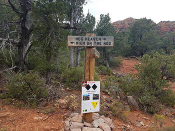 Trail Junction with Twin Buttes and High On The Hog Trails.