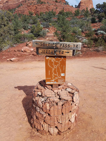 Trail Sign at Junction of Jordan Trail