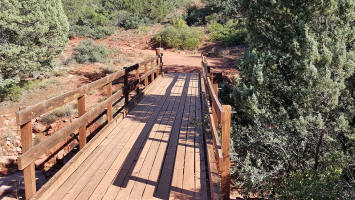 Wooden Bridge.  The HT Trailhead is at the end of the bridge on the right. - Picture 20