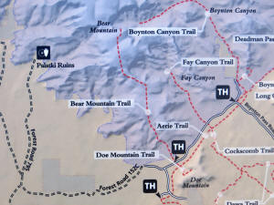 Trail Map of Doe and Bear Mountain
