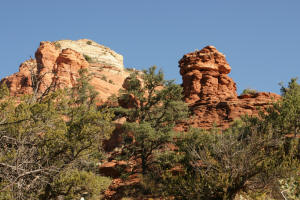 View of the southern and northern spires from the bottom of the trail.