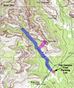 Fay Canyon Topographic Map