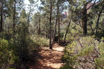 Mid Soldier Pass Trail heading south toward the Seven Sacred Pools
