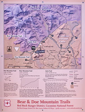 Doe Mountain Trail Sign and Map