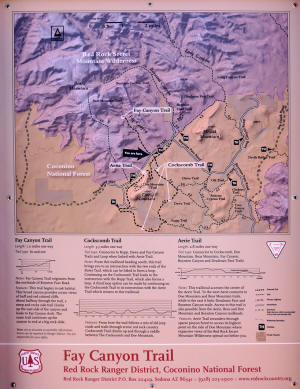Fay Canyon Trail and Topographical Map