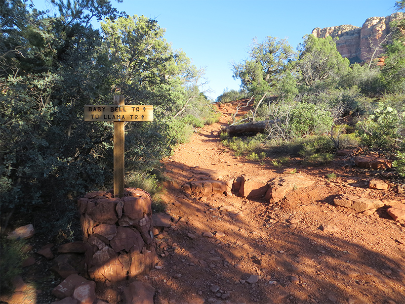 Trailhead leading to the top of Northern Bell Rock