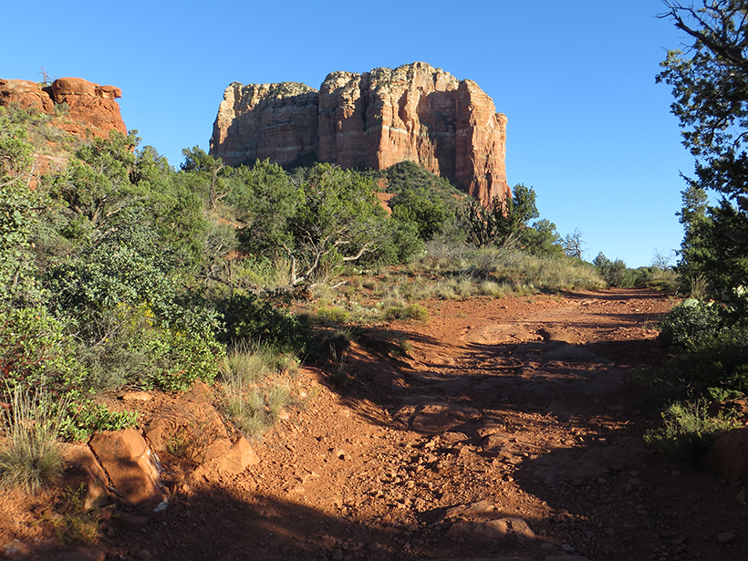 Approaching Courthouse Butte from the north on the Bell Rock Pathway