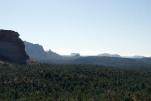 View from top of Boynton Vista - Chimney rock and Courthouse Butte on the Horizon