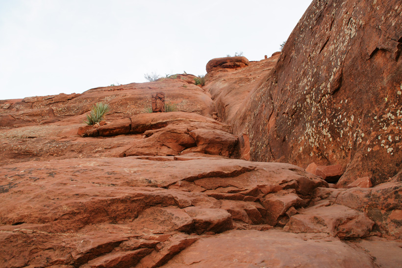A View Up The Crevice in Middle Section of Cathedral Rock TrailTrail